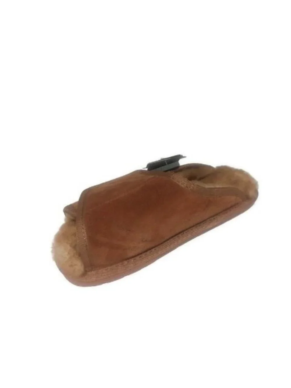 Lamo Wrap Suede Slippers Mens Small Size 7 8 EU40 Sheepskin Lining Chestnut New